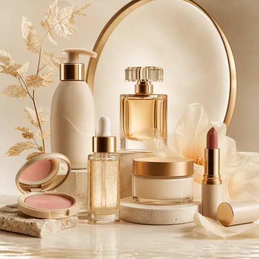 چیدمان منتخب محصولات مراقبت پوست، مو، آرایش و عطر