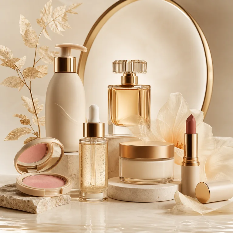 چیدمان منتخب محصولات مراقبت پوست، مو، آرایش و عطر