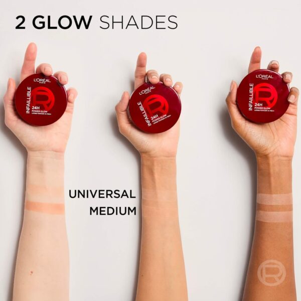 پودر فیکس درخشان کننده لورال مدل 24H Power Glow رنگ Universal